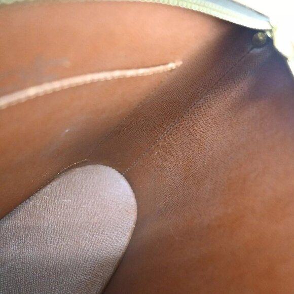 Auth LOUIS VUITTON Logo Drouot Shoulder Bag Monogram Leather Brown - Picture 13 of 16